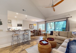 Updated Harbour Town Hideaway with Pool & Balcony | Walk to Shops & Golf
