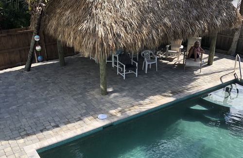 Port Canaveral House | Private Beach House Oasis! Heated Pool, Tiki hut, Ocean few houses away