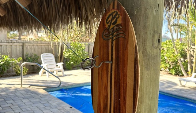 Private Beach House Oasis! Heated Pool, Tiki hut, Ocean few houses away
